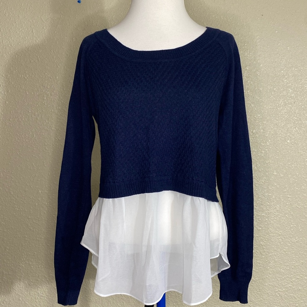 Central Park West Sweater with SheerFabric at Hem NWOT Size M